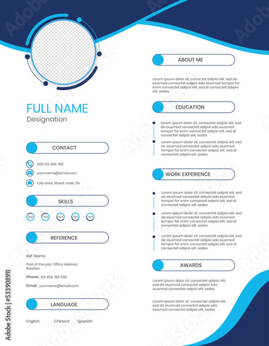 Professional curriculum vitae template with photo 07