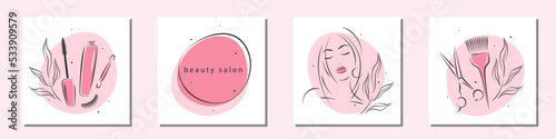 Foto Beauty salon logo set