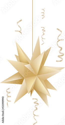 Christmas tree gold star bauble ornament decoration