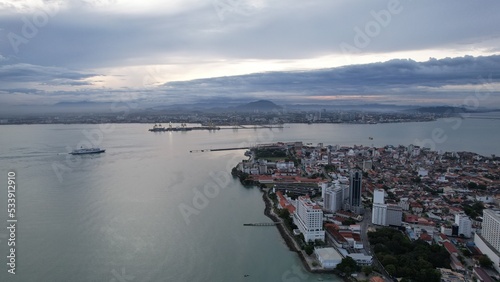 Georgetown, Penang Malaysia - May 14, 2022: The Amazing Scenery of around Armenian Street and Georgetown