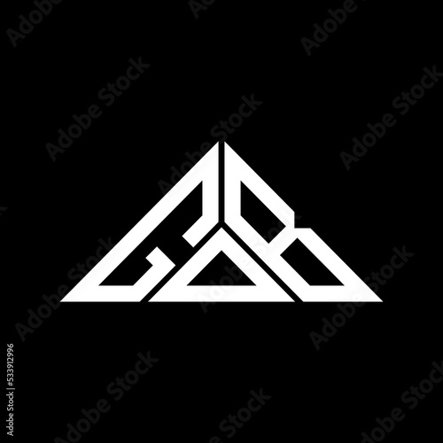 GOB letter logo creative design with vector graphic, GOB simple and modern logo in triangle shape.