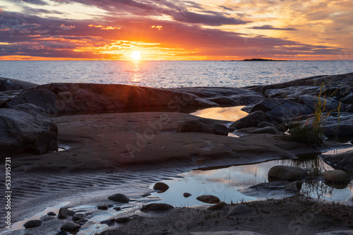 sunset on the beach. Fäboda, Finland © Sofie K