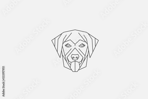 Illustration vector graphic of line art dog face. Good for logo or symbol.