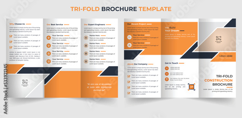 Creative multipurpose trifold construction brochure template design