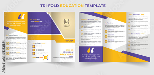 Creative education trifold brochure template in A4 size
