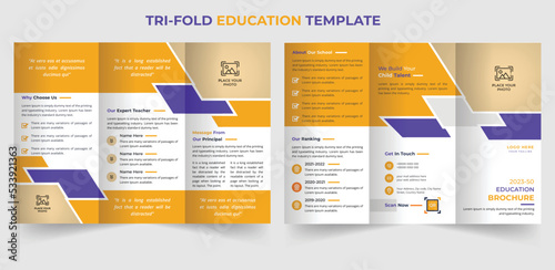 Creative education trifold brochure design template