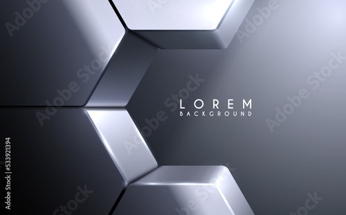 Simple chrome hexagon objects background