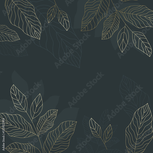 Hand drawn linear engraved floral background eps.10