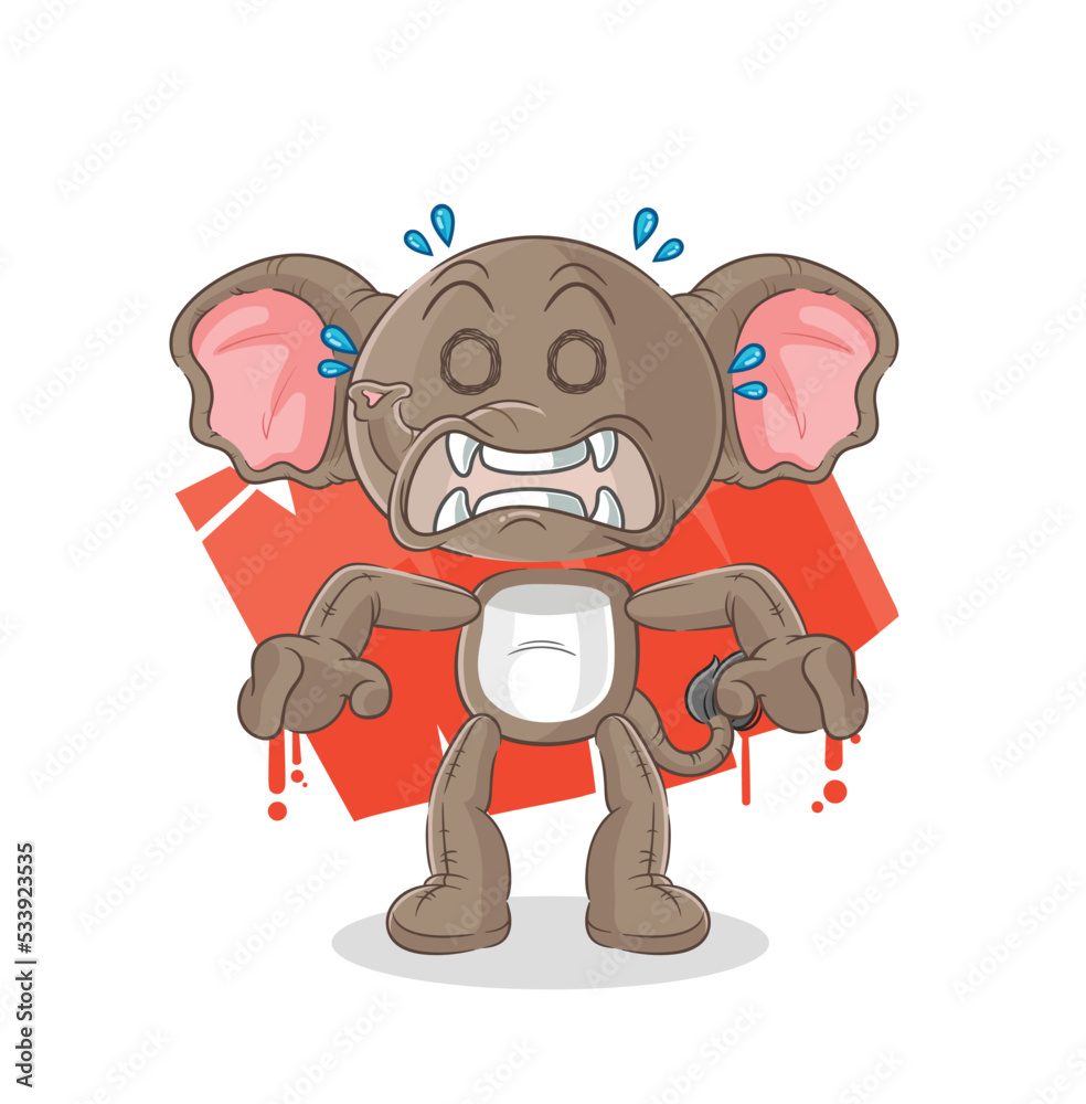 elephant monster vector. cartoon character elephant monster vector. cartoon character