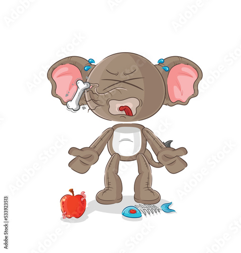 elephant burp mascot. cartoon vector