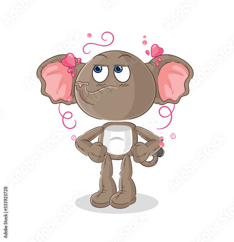elephant shy vector. cartoon character
