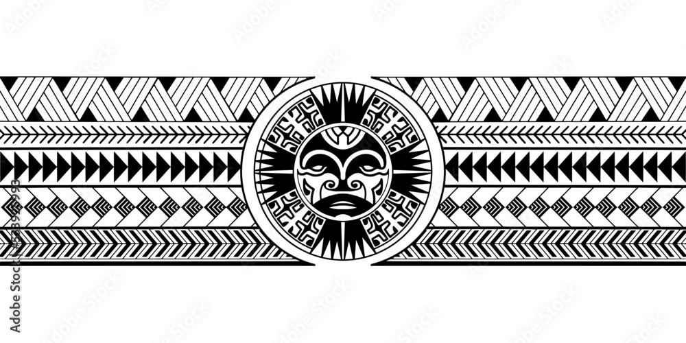 Wrap around arm polynesian tattoo design. Pattern aboriginal samoan ...