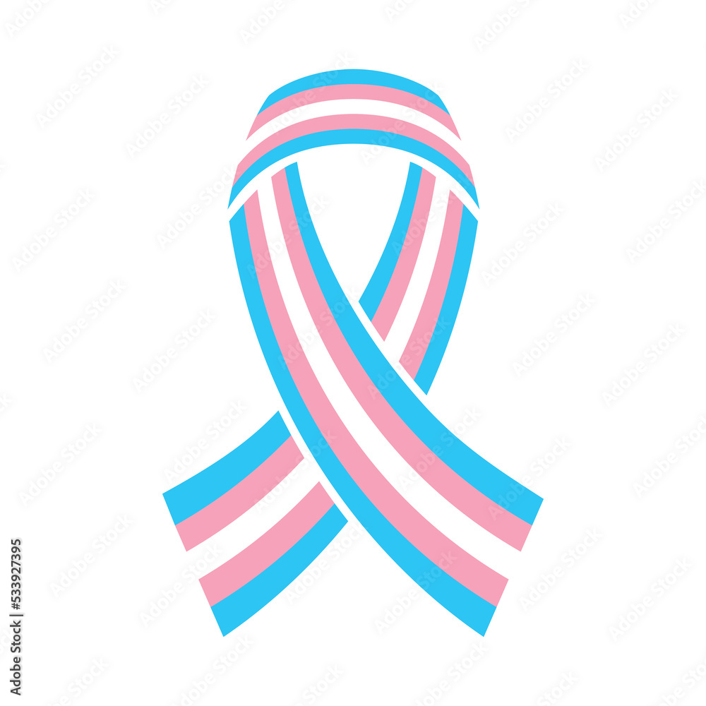 Transgender pride ribbon flag icon vector. Transgender awareness ribbon icon isolated on a white background. Symbol of the transgender community design element Transgender pride ribbon flag icon vector. Transgender awareness ribbon icon isolated on a white background. Symbol of the transgender community design element