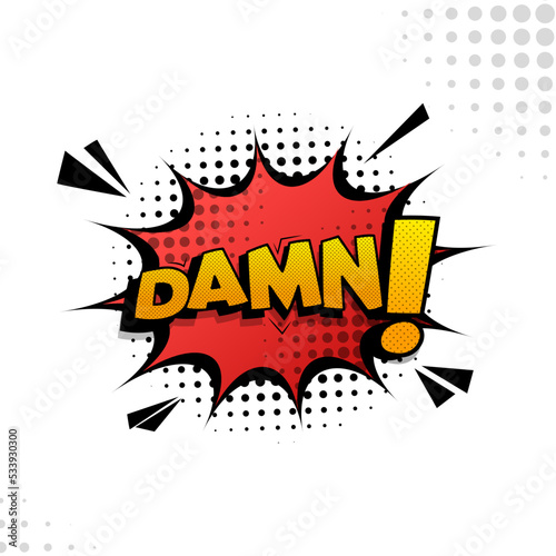 Comic Speech Bubble Splash with the words damn