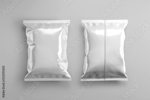 Blank Doypack or Plastic Packaging 3D Render for Mockup