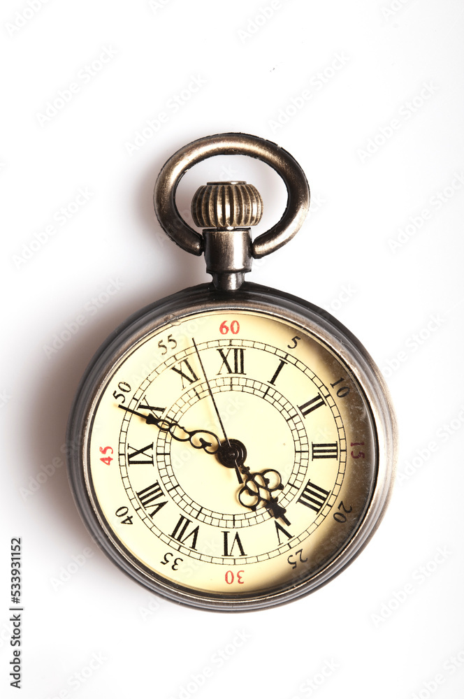 vintage pocket watch isolated
