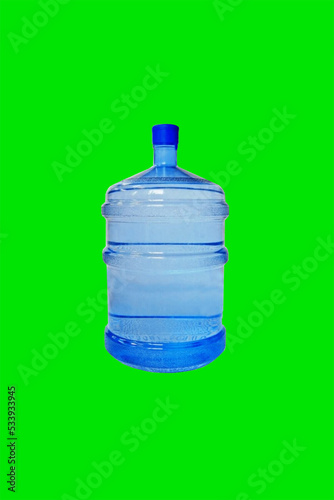 plastic bottle of water with green background photo