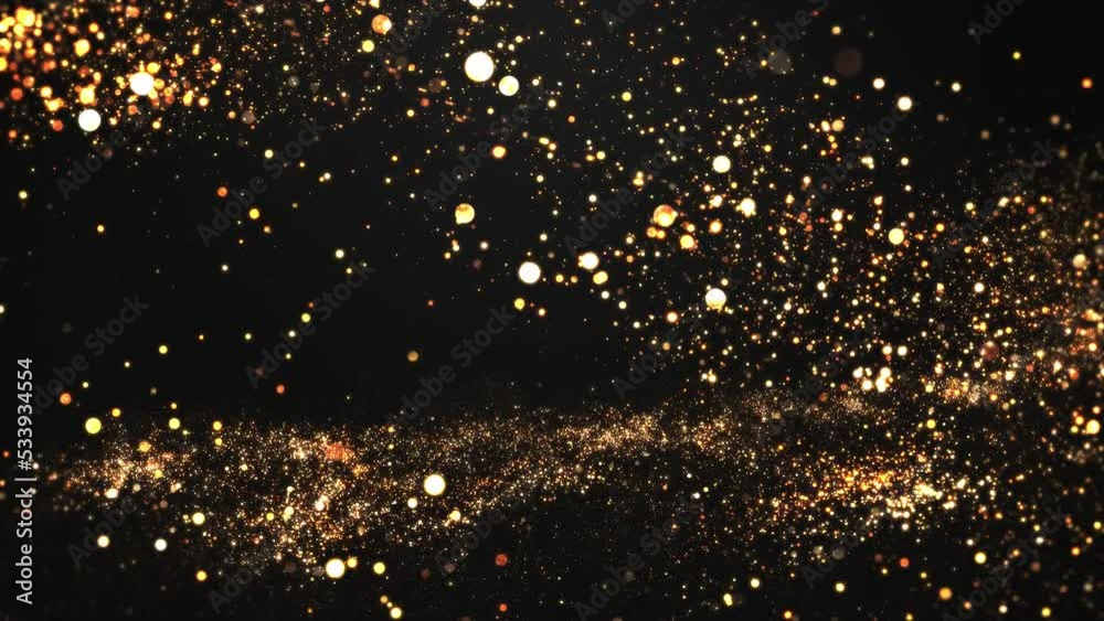 Golden Glitter Particles Loop Background