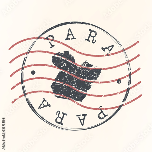State of Pará, Brazil Stamp Map Postal. Silhouette. Passport Round Design. Vector Icon. Design Retro Travel National Symbol.