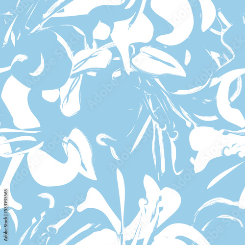 Floral Brush strokes Seamless Pattern Design