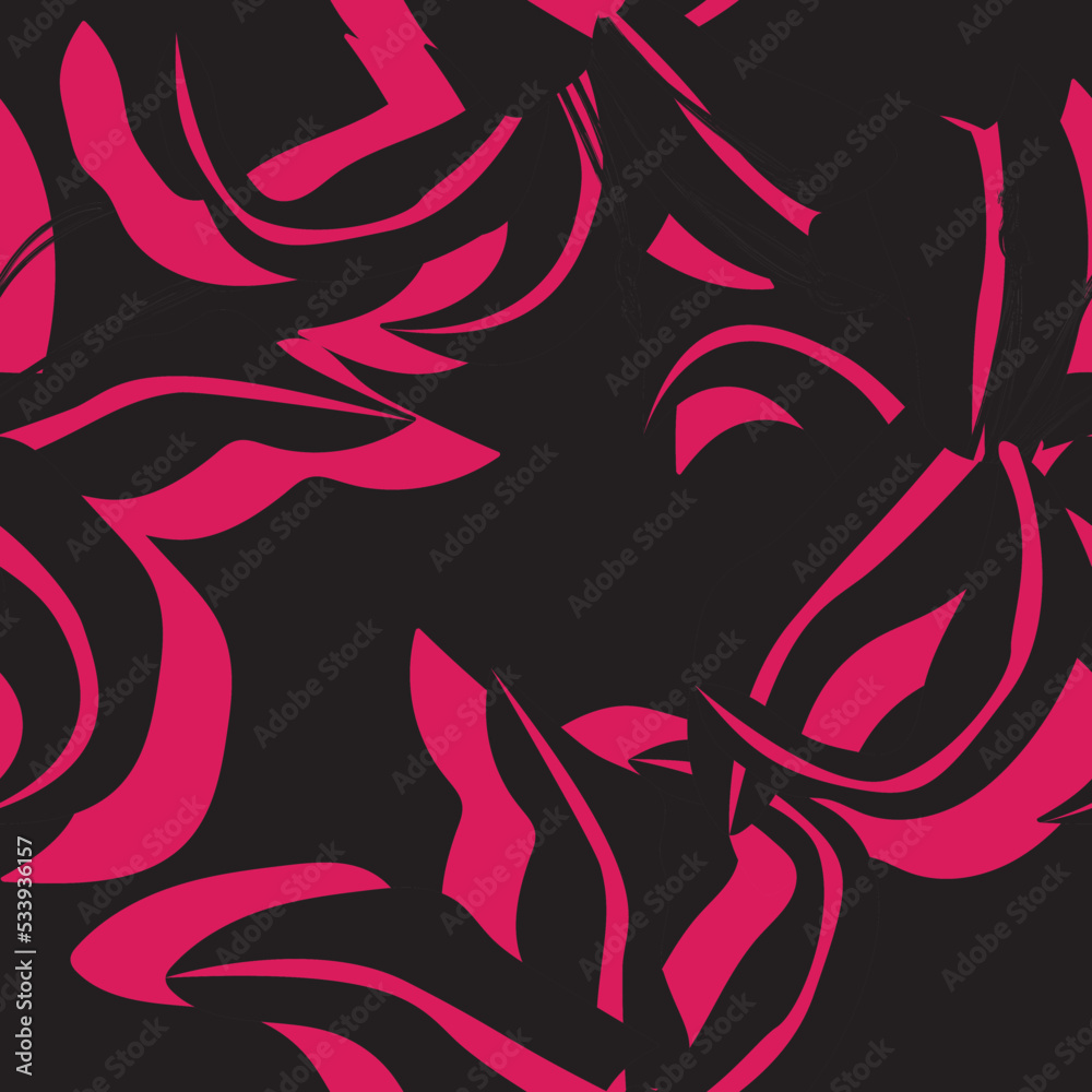 Obraz premium Floral Brush strokes Seamless Pattern Design