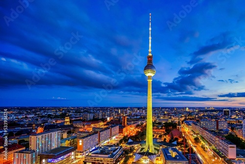 A view of Berlin at night