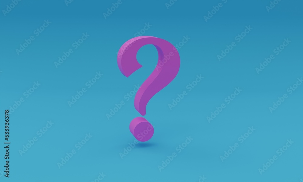 3d illustration, question mark, blue background, 3d rendering. 3d illustration, question mark, blue background, 3d rendering.