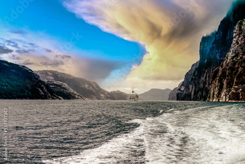 Norway fjord landscape near Stavanger photo