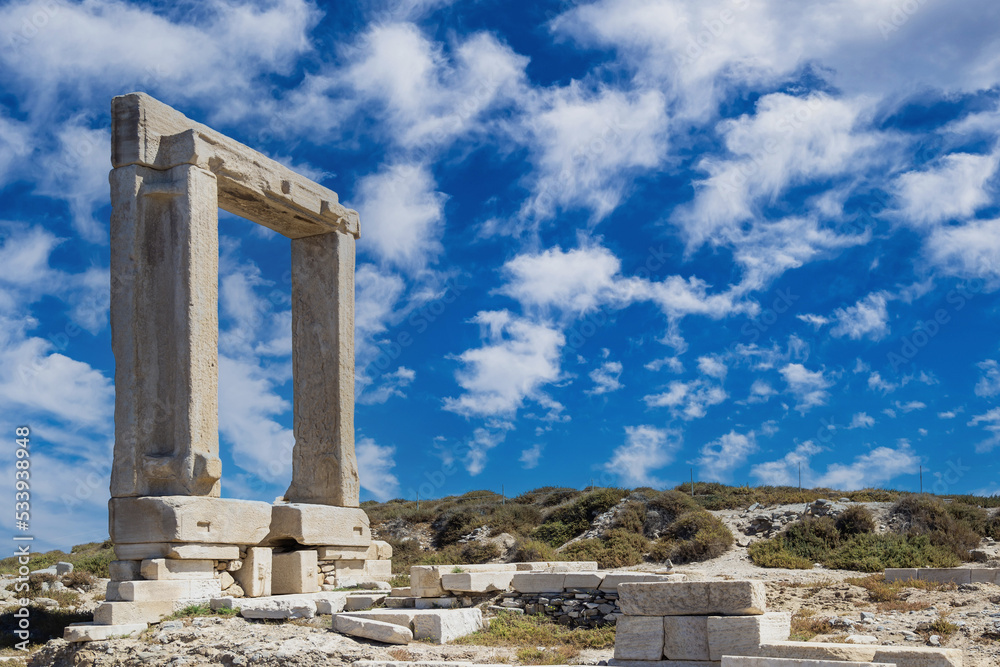 Greece. Naxos island, Portara, Temple of Apollo, Cyclades.