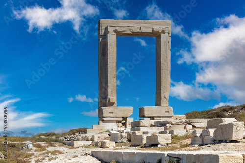 Greece. Naxos island, Portara, Temple of Apollo, Cyclades.