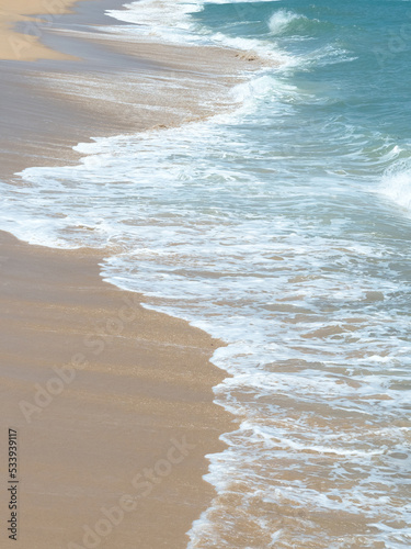 Sea waves blow on the sandy beach. for background