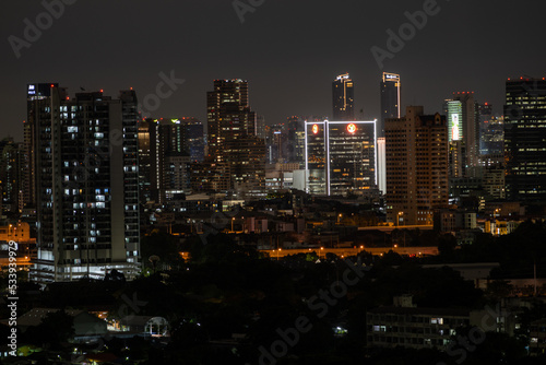 Canvas Print city skyline at night Bangkok