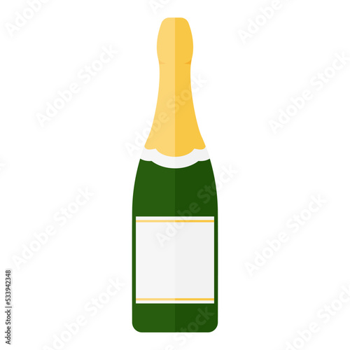 Bottle of champaign or white sparkling wine