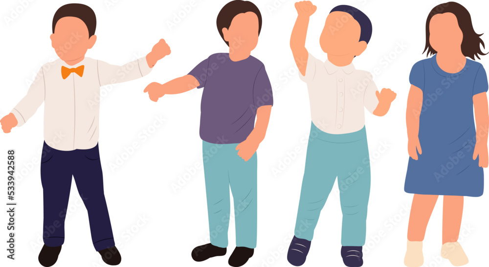 Obraz premium children on white background, isolated vector