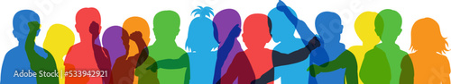 children portrait silhouette on white background isolated vector
