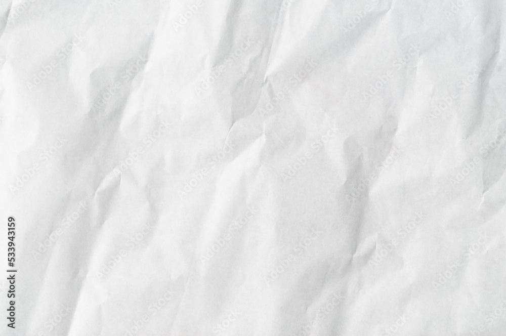 Fototapeta premium Wrinkled or crumpled white stencil paper or tissue used for background texture