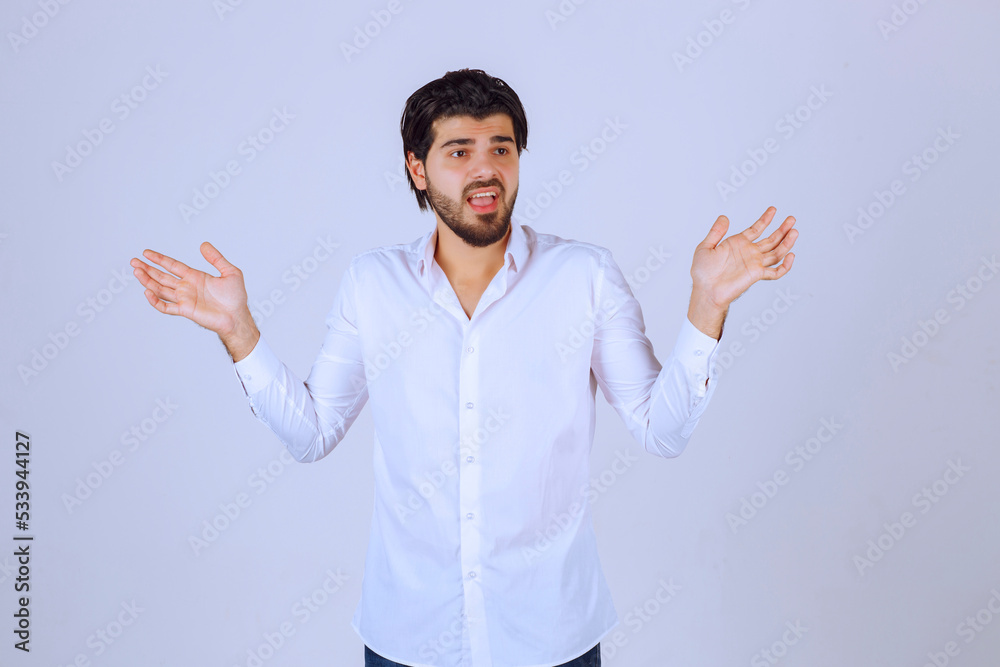 Man with beard looks confused and lost Man with beard looks confused and lost