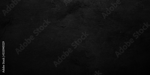 Dark Black stone concrete grunge texture and backdrop background anthracite panorama. Panorama dark grey black slate background or texture. 