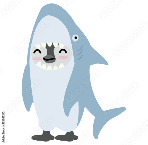penguin characters in shark costume.ai