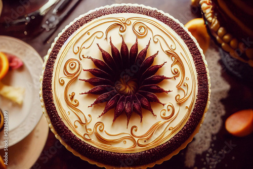 Delicious chocolate cake, digital art