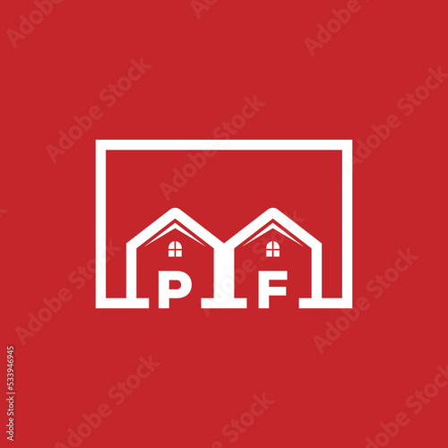 Initial PF Homes aligned logo stock vector. Illustration of building vector  de Stock | Adobe Stock