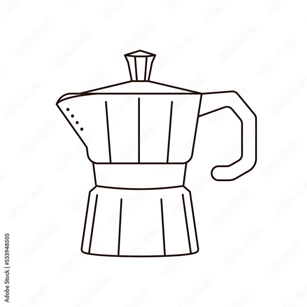 Geyser coffee maker. Moka pot isolated on white. Geyser coffee maker. Moka pot isolated on white.