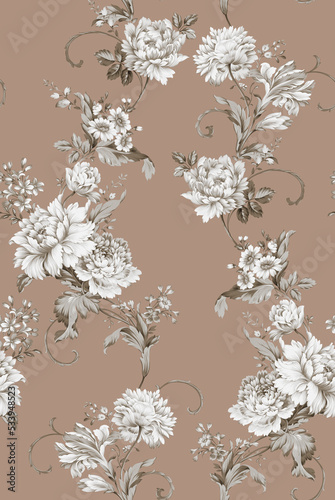 Classic Popular Flower Seamless pattern background.Perfect for wallpaper, fabric design, wrapping paper, surface textures, digital paper.
