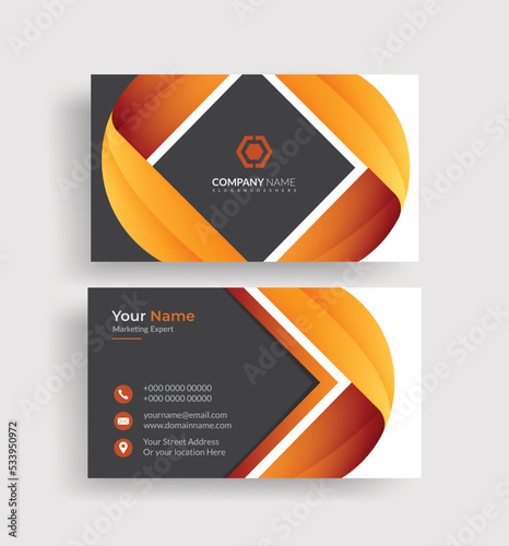 Creative business card design or visiting card template with colorful spiral shapes
