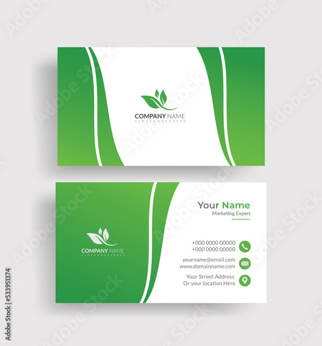 Gradient natural shape business card template