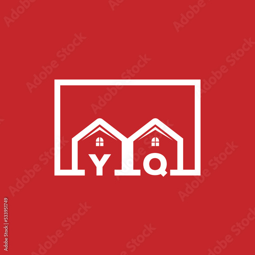 Initial YQ Homes aligned logo stock vector. Illustration of building photo