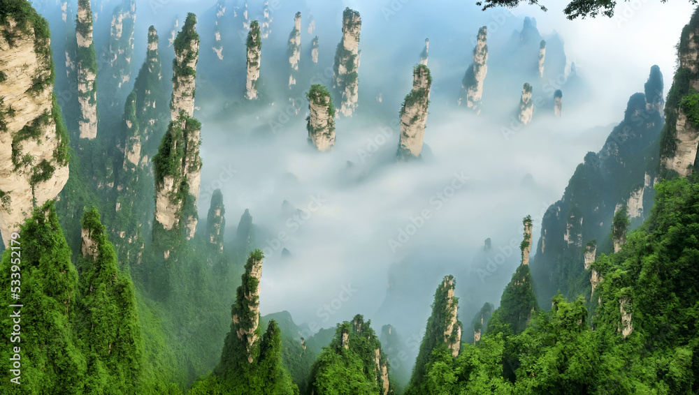 Hallelujah Mountains, Floating Mountains, Zhangjiajie, Wulingyuan