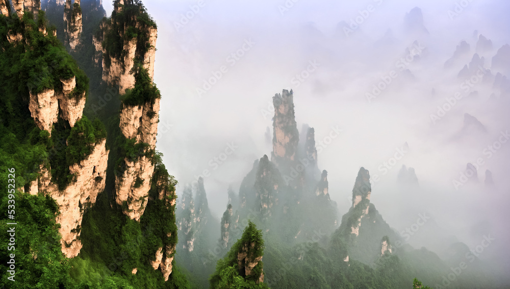 Hallelujah Mountains, Floating Mountains, Zhangjiajie, Wulingyuan
