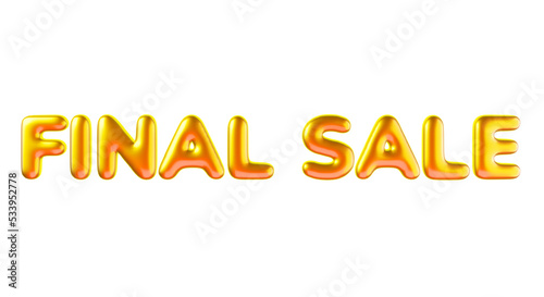 3d sale lettering for gift shopping banner png object. Commercial phrase golden element