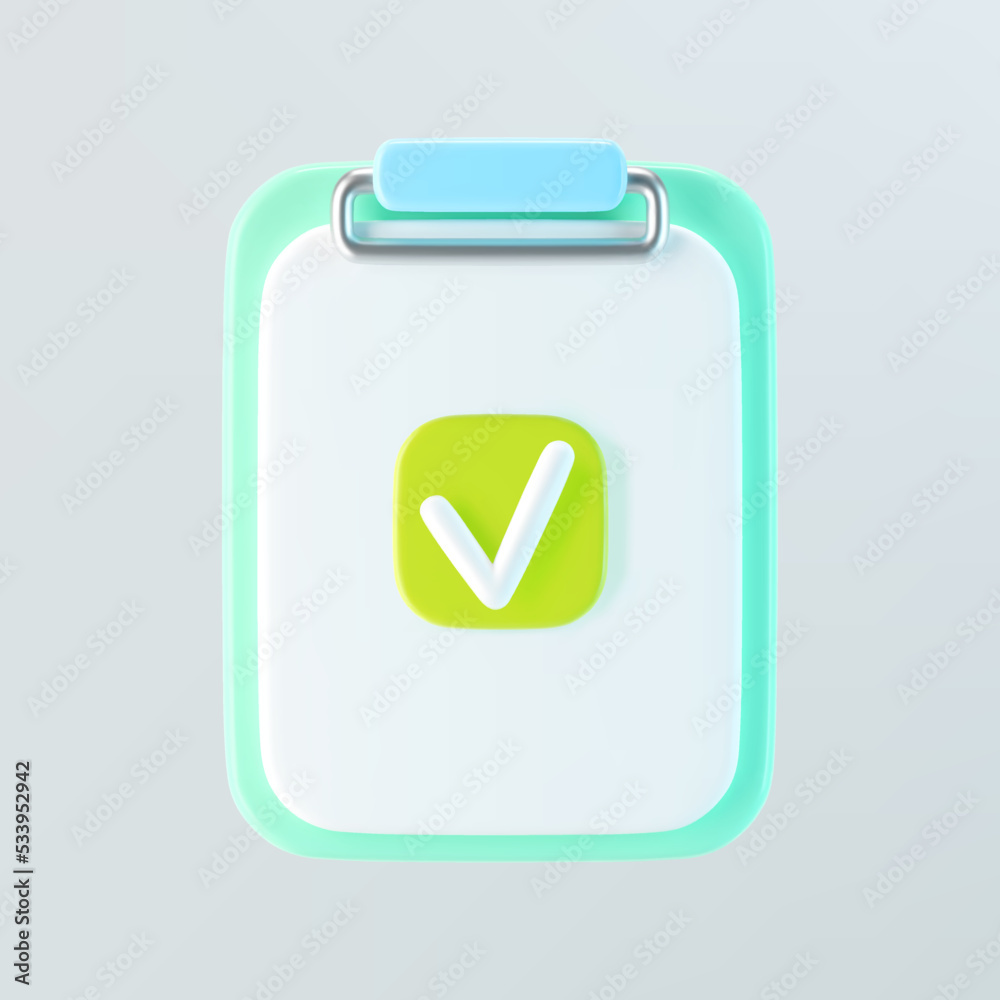 3d blue checklist on clipboard icon with check marks isolated on gray background. Render to-do or shopping, medical, business and education checklist. 3d cartoon simple vector illustration 3d blue checklist on clipboard icon with check marks isolated on gray background. Render to-do or shopping, medical, business and education checklist. 3d cartoon simple vector illustration